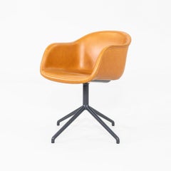 2020s Iskos Berlin for Muuto Fiber Dining Arm Chair with Swivel Base in Leather