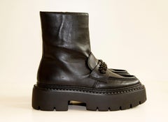 2020s Jimmy Choo Black Leather Ankle Boots EU Size 39