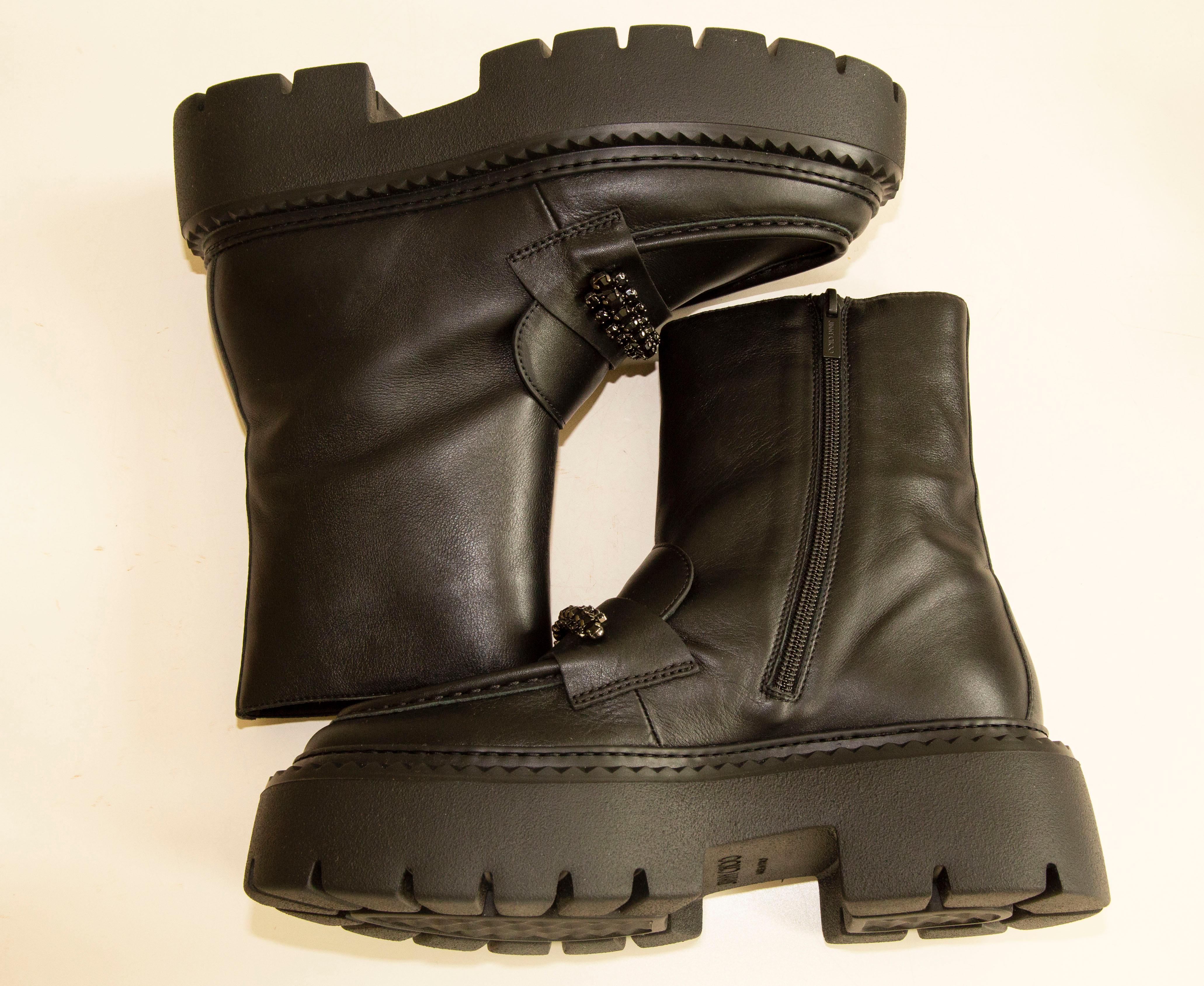 2020s Jimmy Choo Botines de piel negra en venta 2