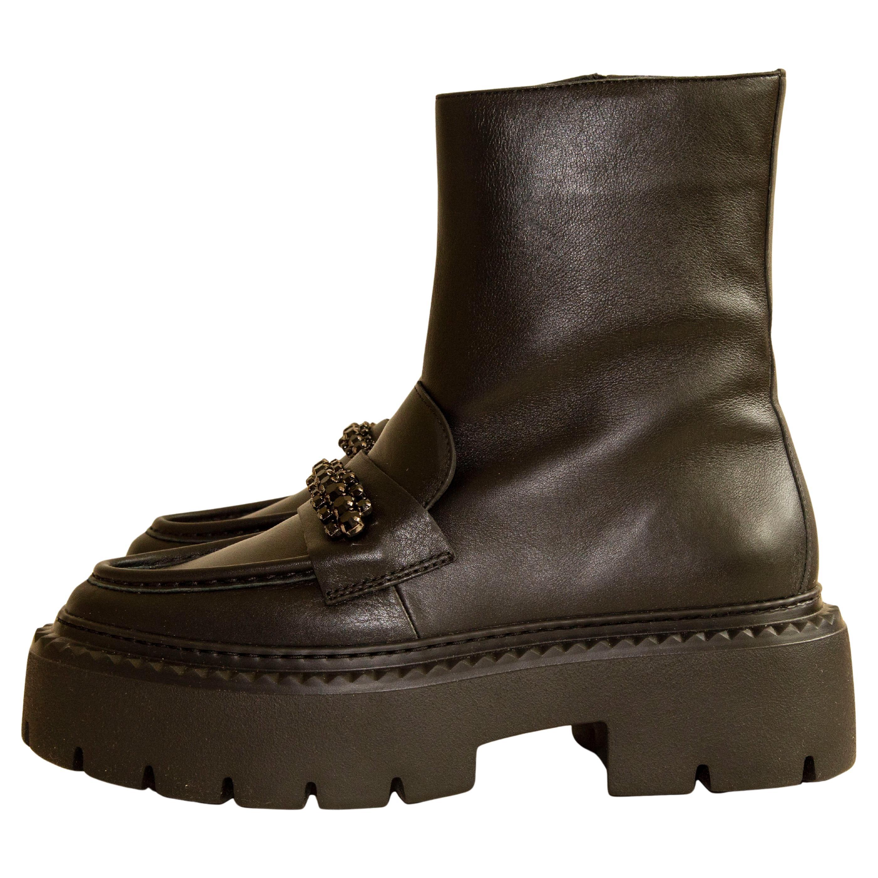 2020s Jimmy Choo Botines de piel negra en venta