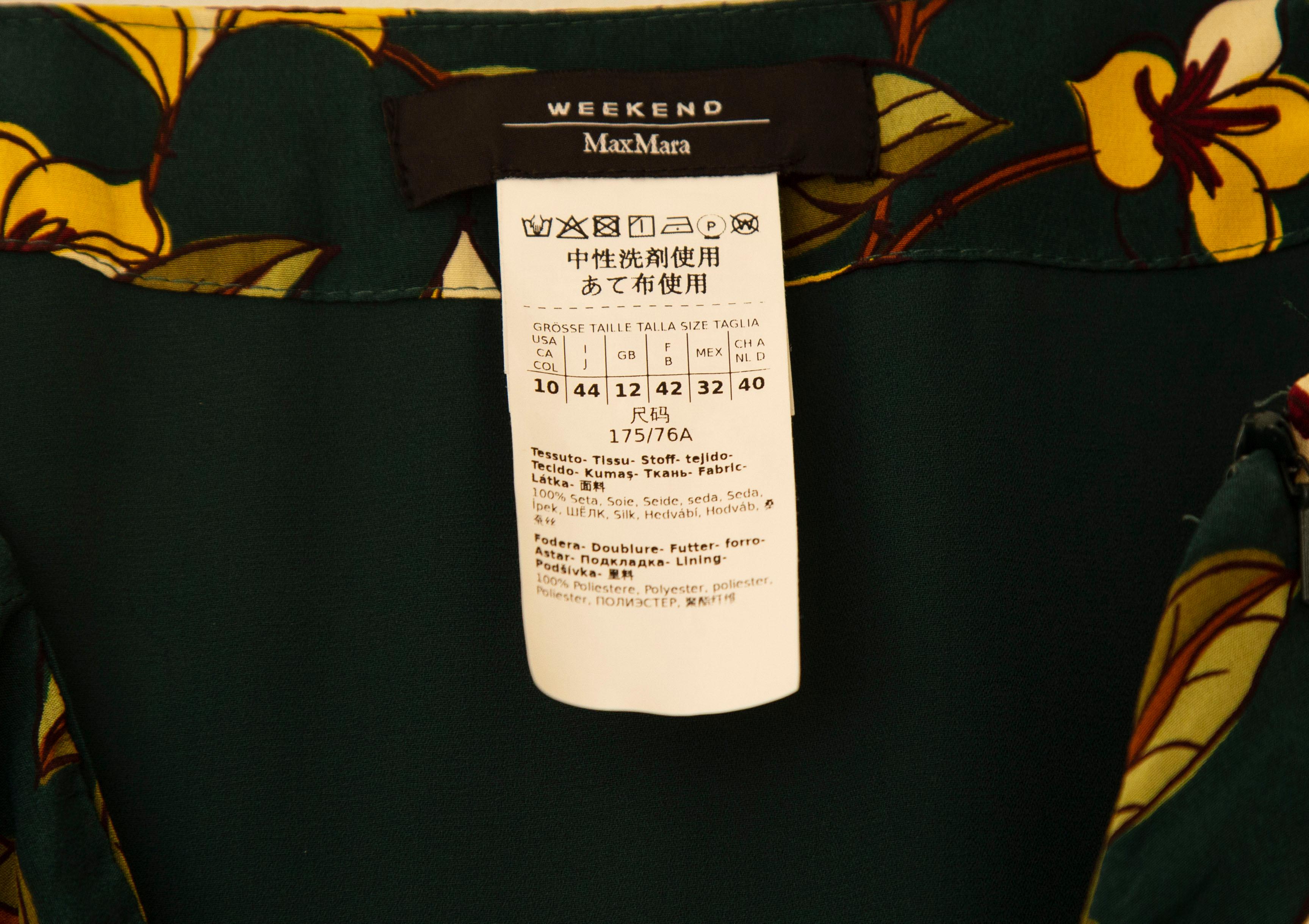 2020s Max Mara Multicolor Floral Seide Assymetric Mid-Length Rock Größe 44 IT im Zustand „Hervorragend“ im Angebot in Arnhem, NL