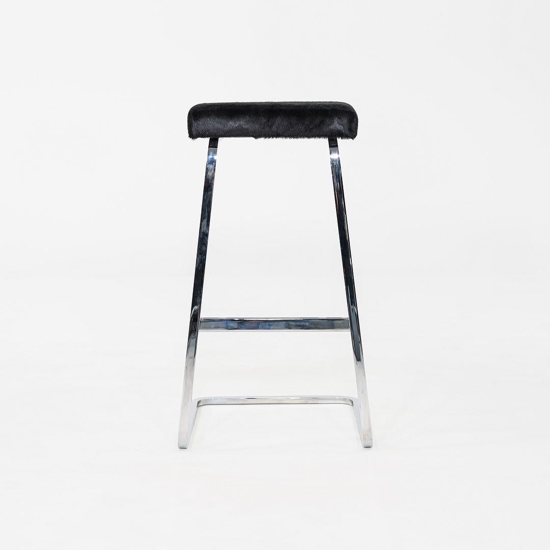 Américain 2020 Mies Van Der Rohe for Knoll Four Seasons Bar Stool with Hair on Hide (Tabouret de bar Four Seasons avec poils) en vente