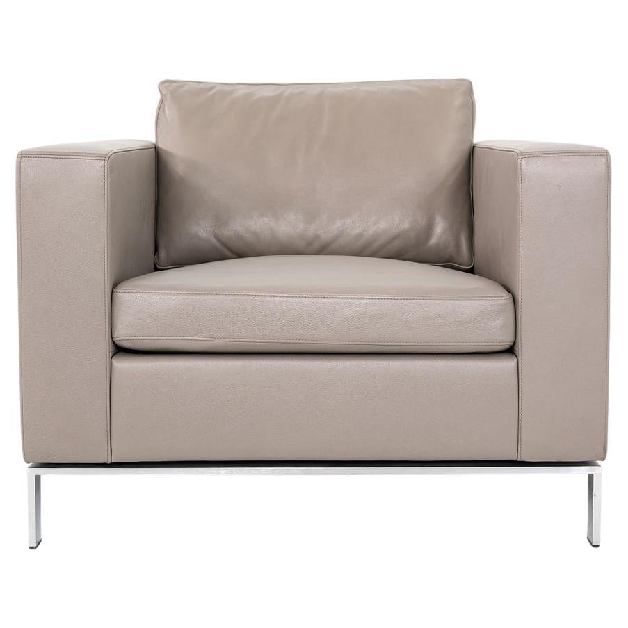 2020s Norman Foster para Walter Knoll Silla Lounge Modelo 500 de Piel Grisácea en venta
