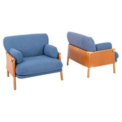 Paire de fauteuils club en tissu Monica Forster for Jorgensen Savannah des années 2020