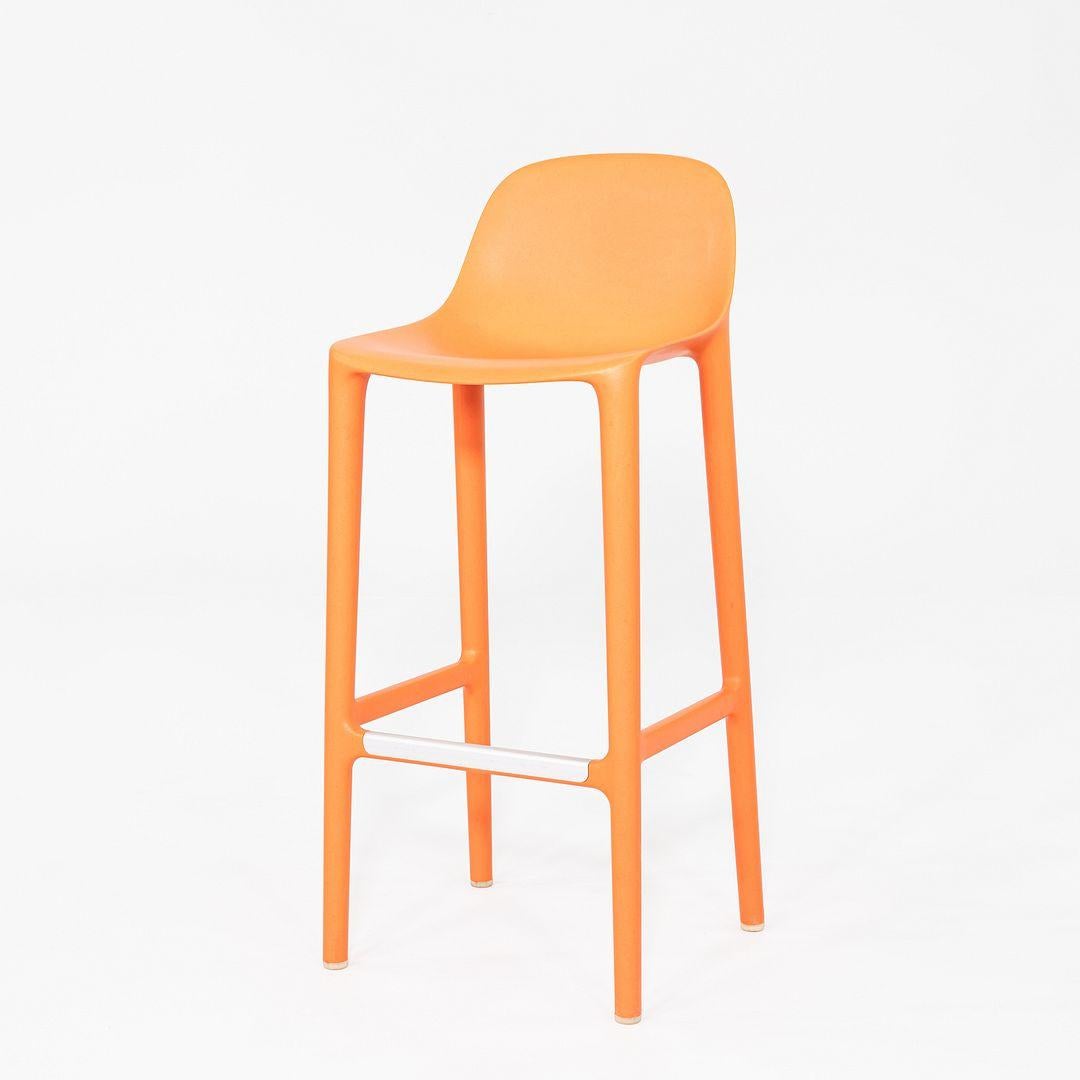 2020s Philippe Starck for Emeco Broom Bar Stool in Orange 8x Available Estadounidense en venta