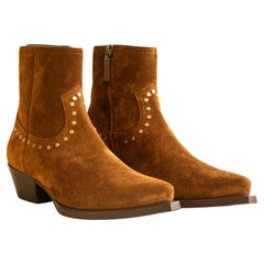 Botas Saint Laurent Lukas Western 2020 de ante marrón