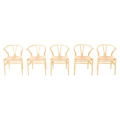 2020s Set of Five Hans Wegner for Carl Hansen CH24 Wishbone Dining Chairs