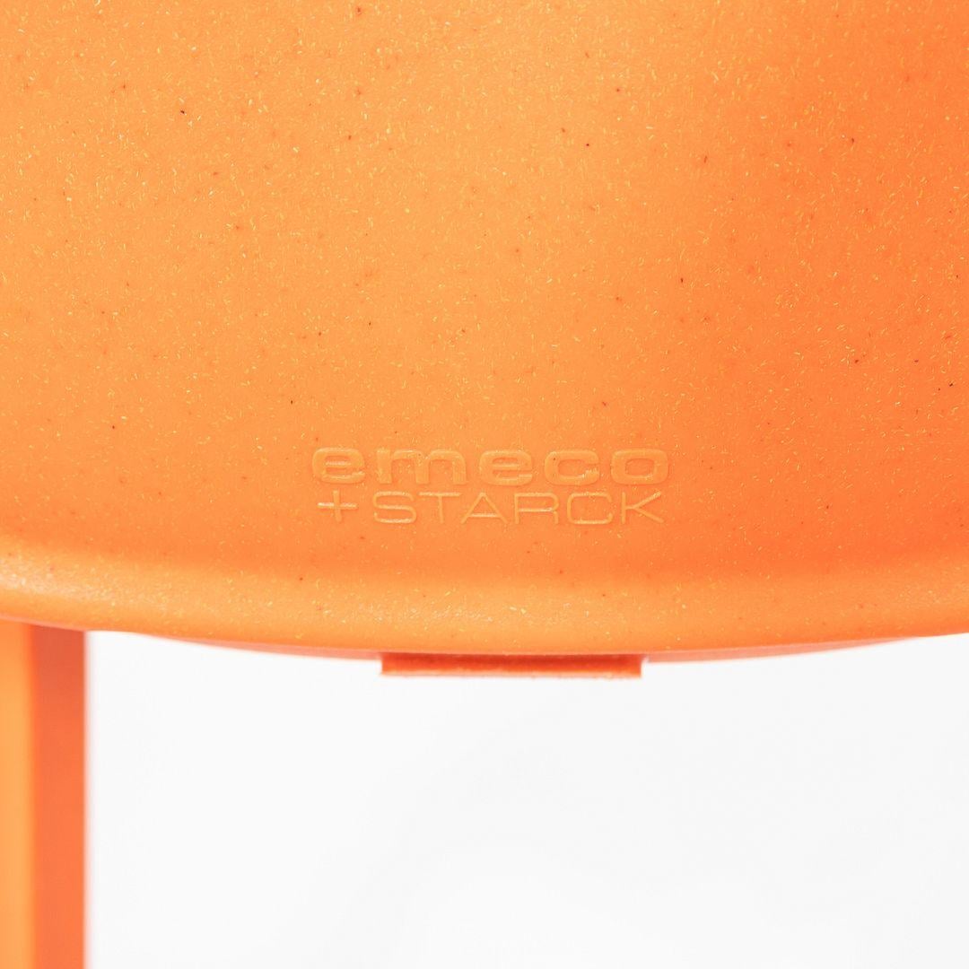 2020s Set of Six Philippe Starck for Emeco Broom Stacking Chairs in Orange en vente 5