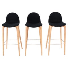 2020s Set of Three Nadia Arratibel for Ondarreta Bob Bar Stools in Beech