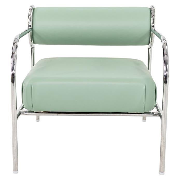2020s Shiro Kuramata for Cappellini Sofa with Arms Lounge Chair in Green Leather