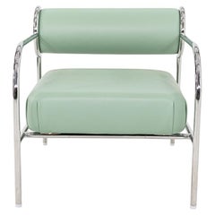 2020s Shiro Kuramata for Cappellini Sofa with Arms Lounge Chair in Green Leather