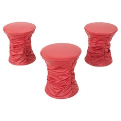 2020s Toan Nguyen for Walter Knoll Bellow Stool in Red Leather 3x Available