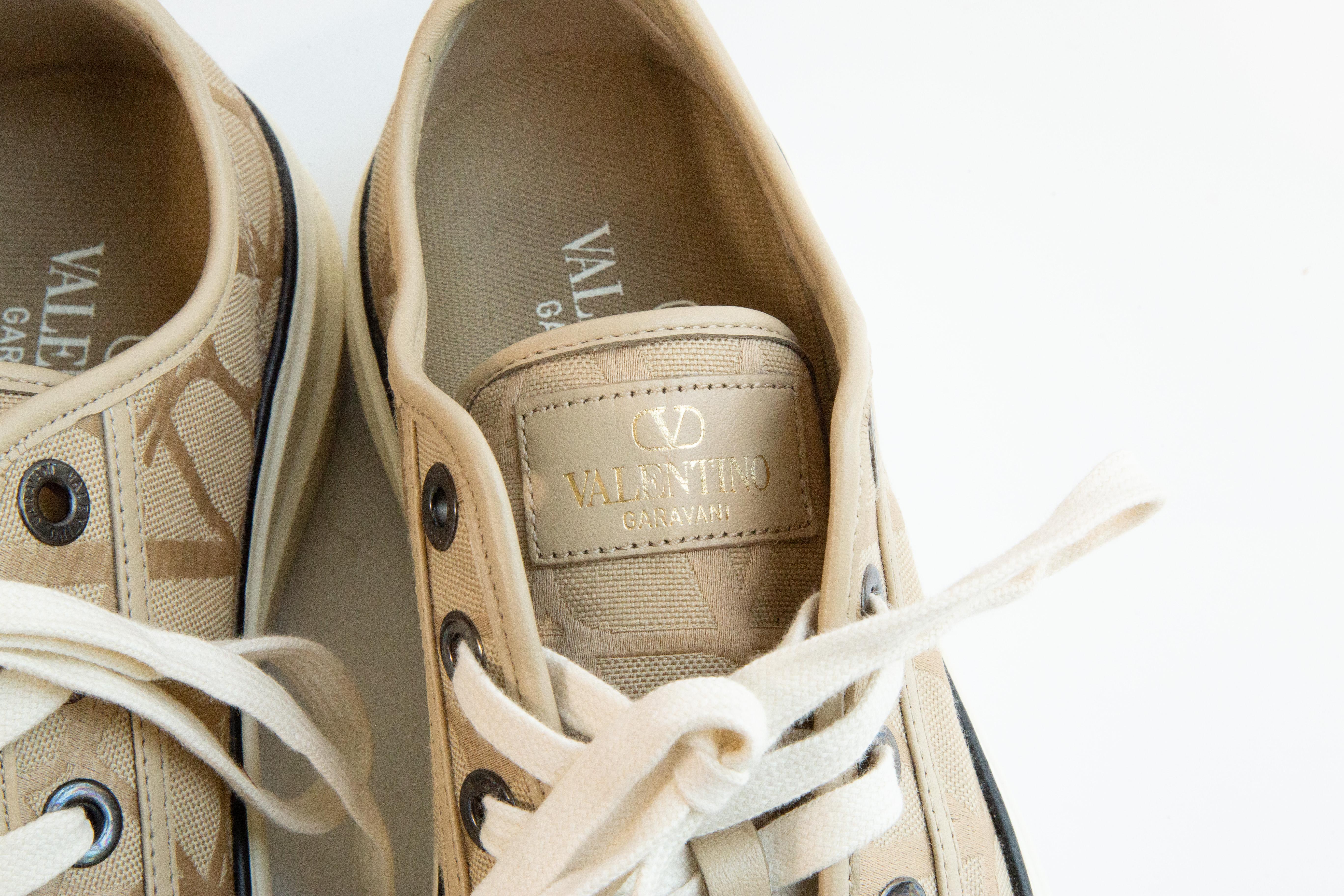 2020s Valentino Garavani Totaloop Platform Canvas Trainers For Sale 1