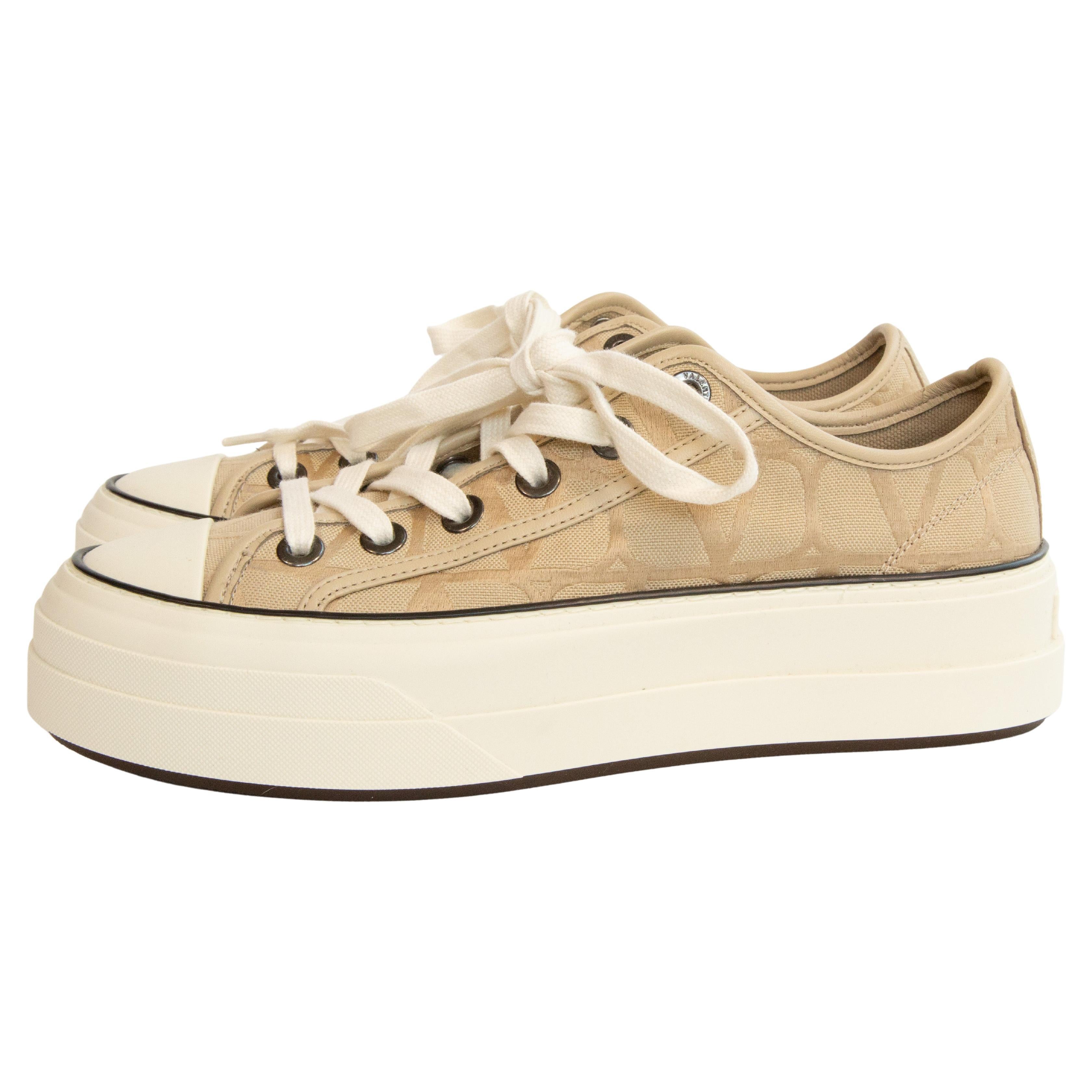 2020s Valentino Garavani Totaloop Platform Canvas Trainers For Sale