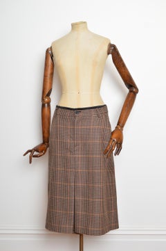 2021 BALENCIAGA Demna Gvasali Deconstructed Tweed & Denim Mid Length Skirt