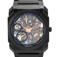 2021 Bvlgari Octo Finissimo 40MM 103010 Titanium Black Ceramic Skeleton Watch