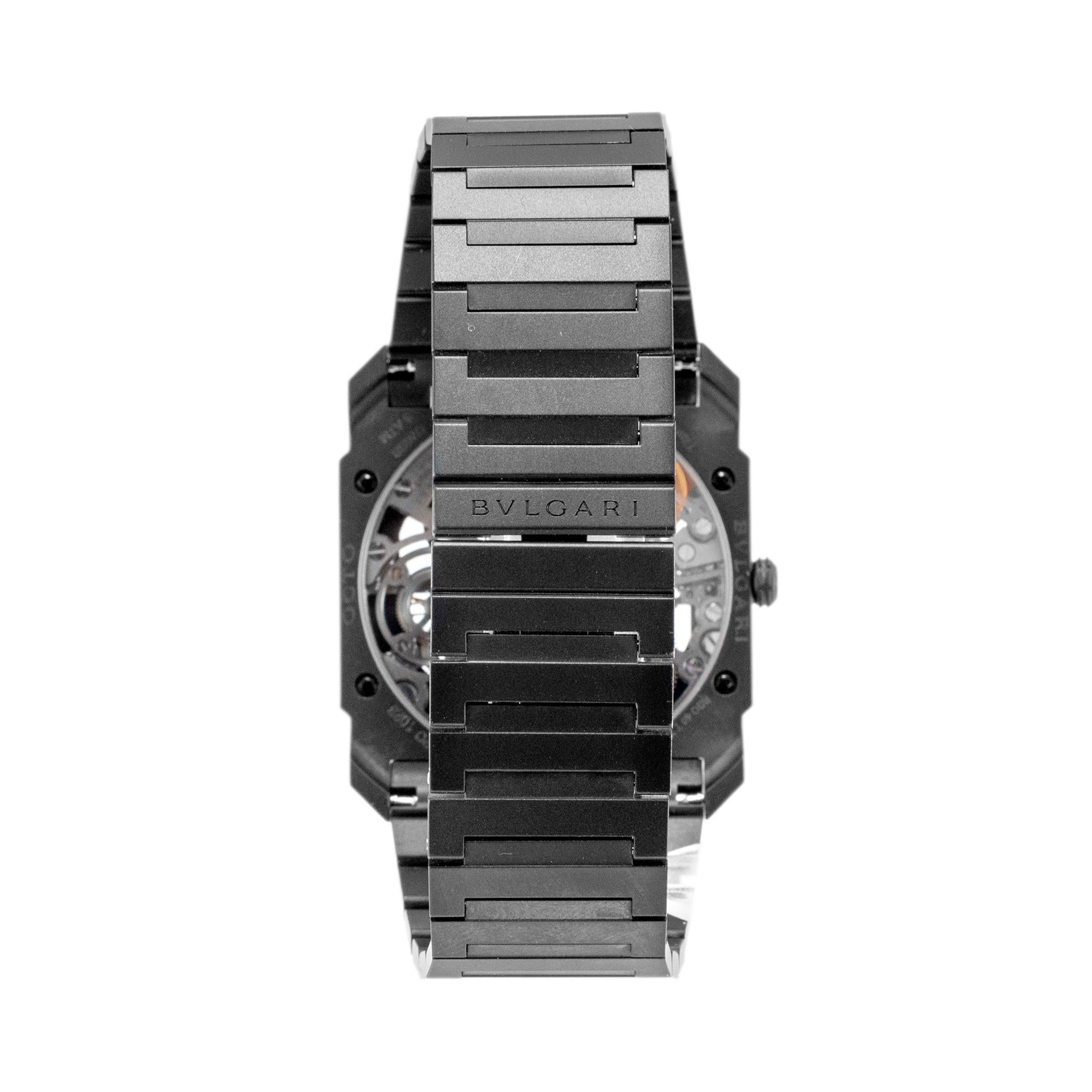 2021 Bvlgari Octo Finissimo 40MM 103010 Titanium Schwarz Keramik Skelett Uhr im Angebot 1