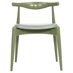2021 Carl Hansen CH20 Dining Chair by Hans Wegner in Green with Leather Cushion