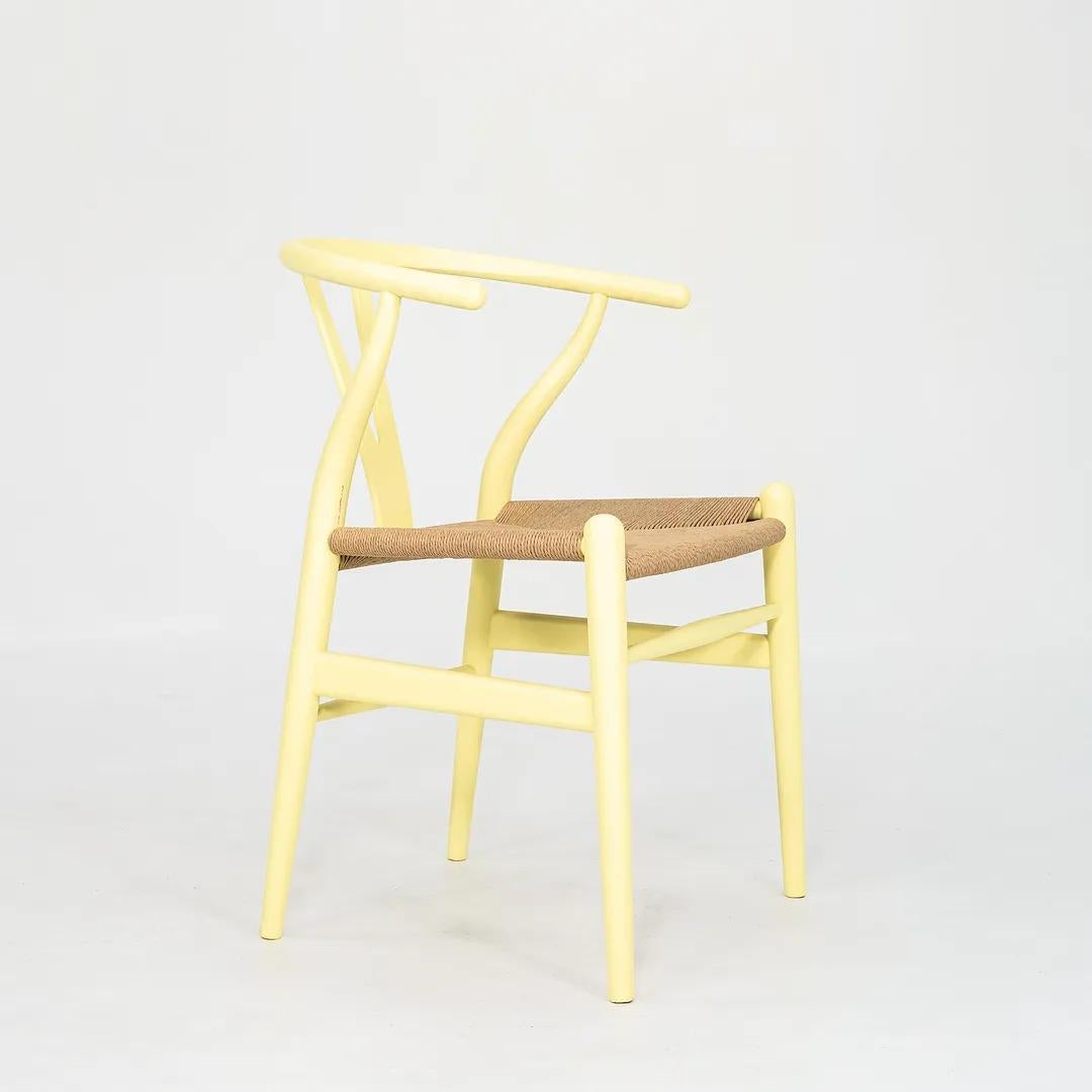2021 Carl Hansen CH24 Wishbone Chair by Hans Wegner in Soft Yellow / Hollyhock For Sale 5