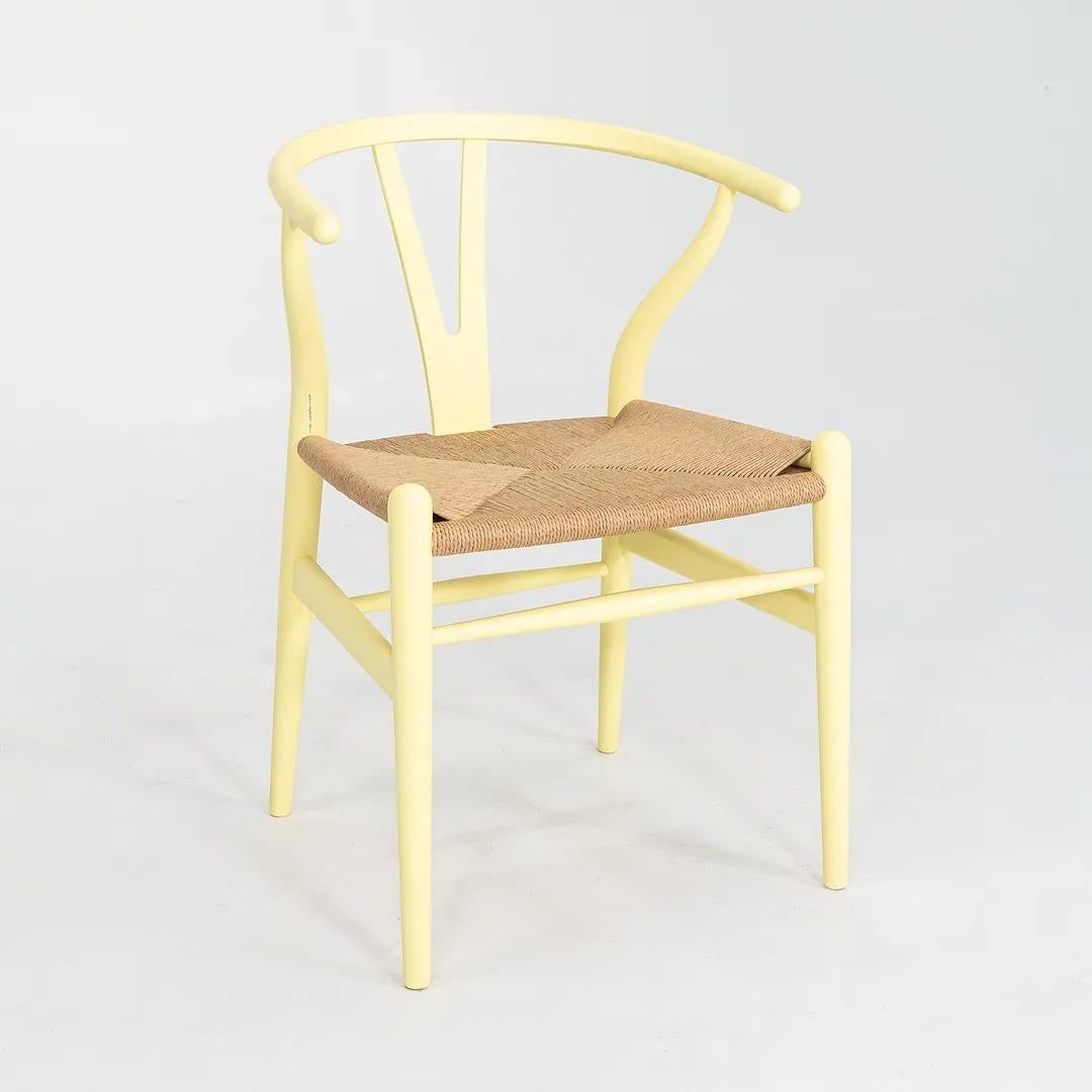 Contemporary 2021 Carl Hansen CH24 Wishbone Chair by Hans Wegner in Soft Yellow / Hollyhock For Sale