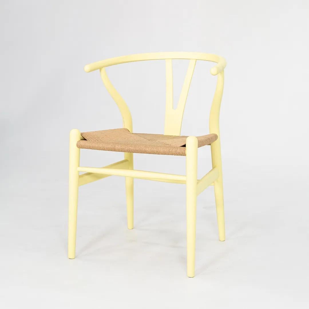 Beech 2021 Carl Hansen CH24 Wishbone Chair by Hans Wegner in Soft Yellow / Hollyhock For Sale