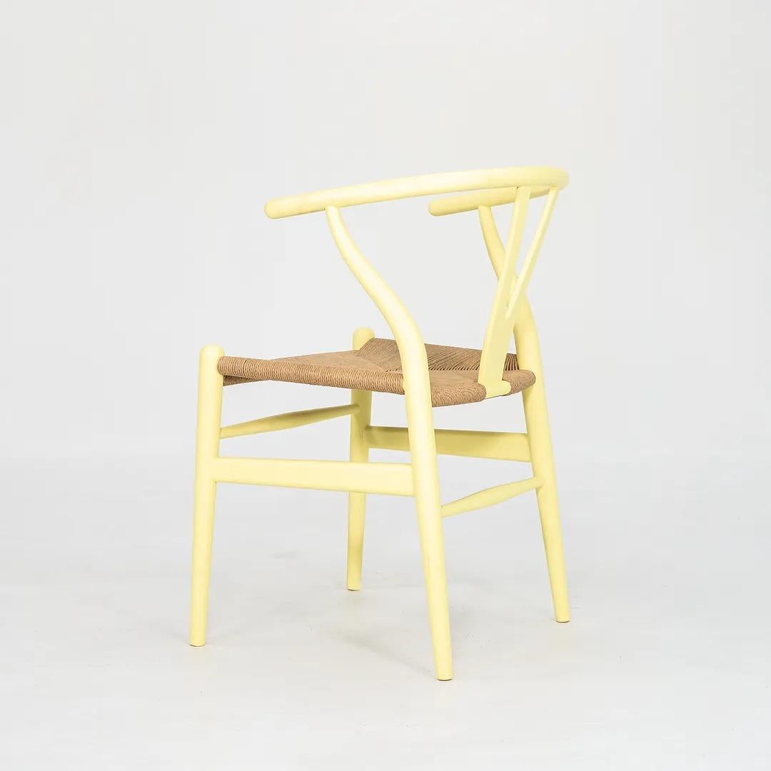 2021 Carl Hansen CH24 Wishbone Chair by Hans Wegner in Soft Yellow / Hollyhock For Sale 2