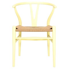 2021 Carl Hansen CH24 Wishbone Chair by Hans Wegner in Soft Yellow / Hollyhock