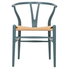 2021 Carl Hansen CH24 Wishbone Chair in Blue Painted Oak