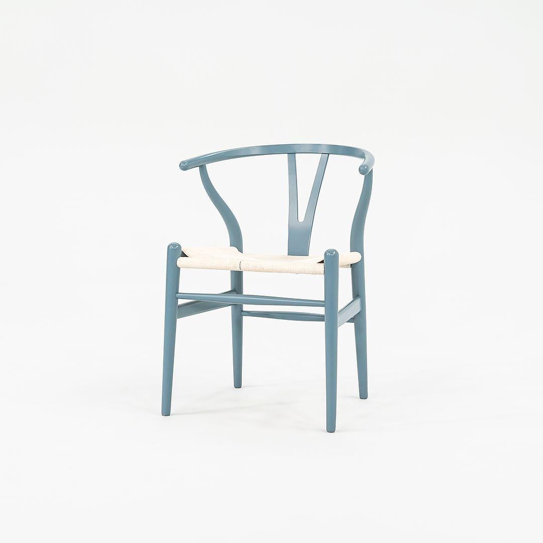 2021 Carl Hansen CH24 Wishbone Chair in Slate Blue Beech w/ White Papercord Seat 5