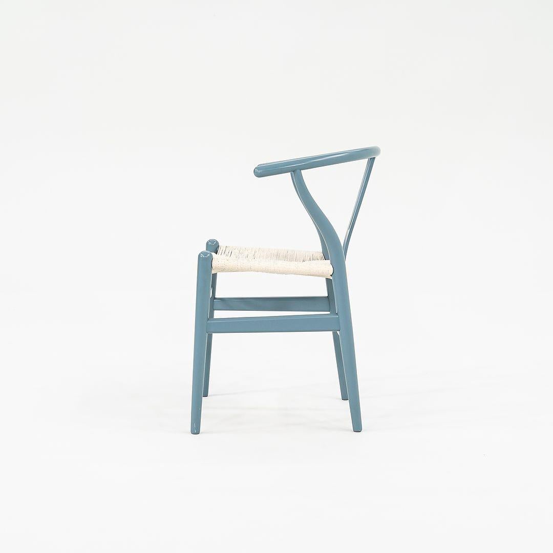 Contemporary 2021 Carl Hansen CH24 Wishbone Chair in Slate Blue Beech w/ White Papercord Seat