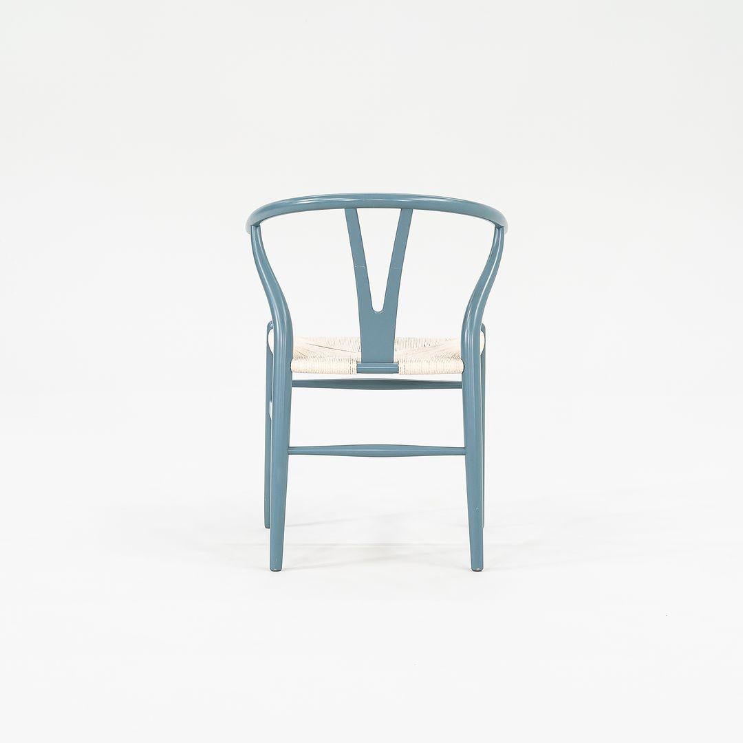 2021 Carl Hansen CH24 Wishbone Chair in Slate Blue Beech w/ White Papercord Seat 1