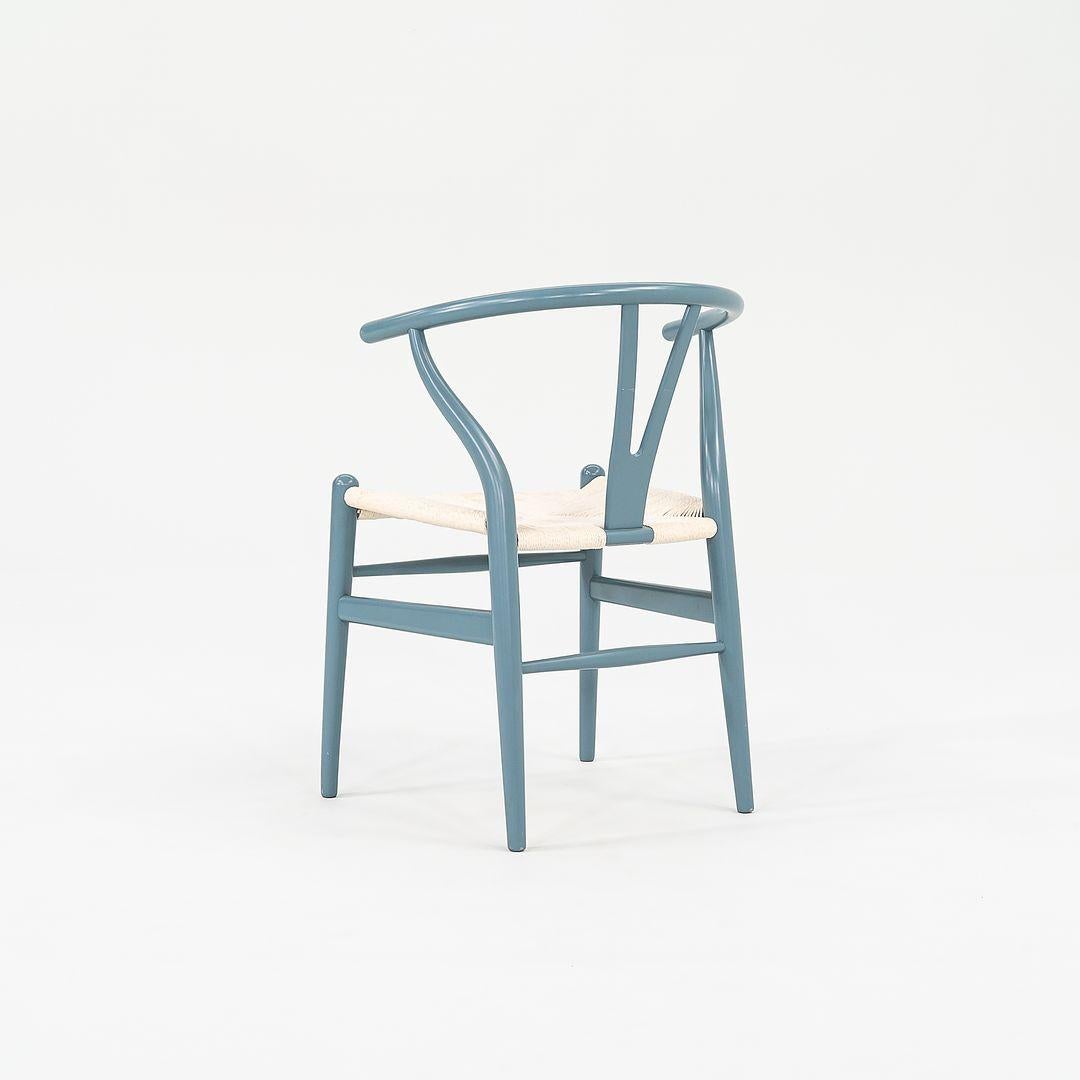 2021 Carl Hansen CH24 Wishbone Chair in Slate Blue Beech w/ White Papercord Seat 2