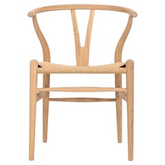 2021 Carl Hansen CH24 Wishbone Chair in White Oil Oak w/ Natural Paper Cord