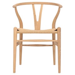 2021 Carl Hansen CH24 Wishbone Chair in White Oil Oak w/ Natural Paper Cord