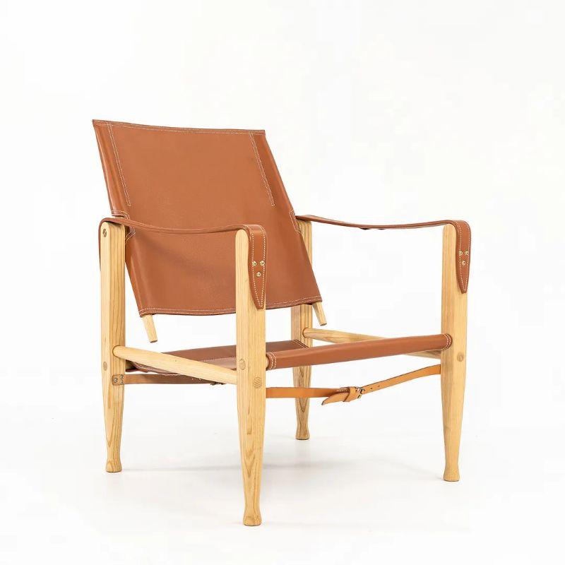 Contemporary 2021 Carl Hansen KK47000 Safari Chair by Kaare Klint in Cognac Leather For Sale