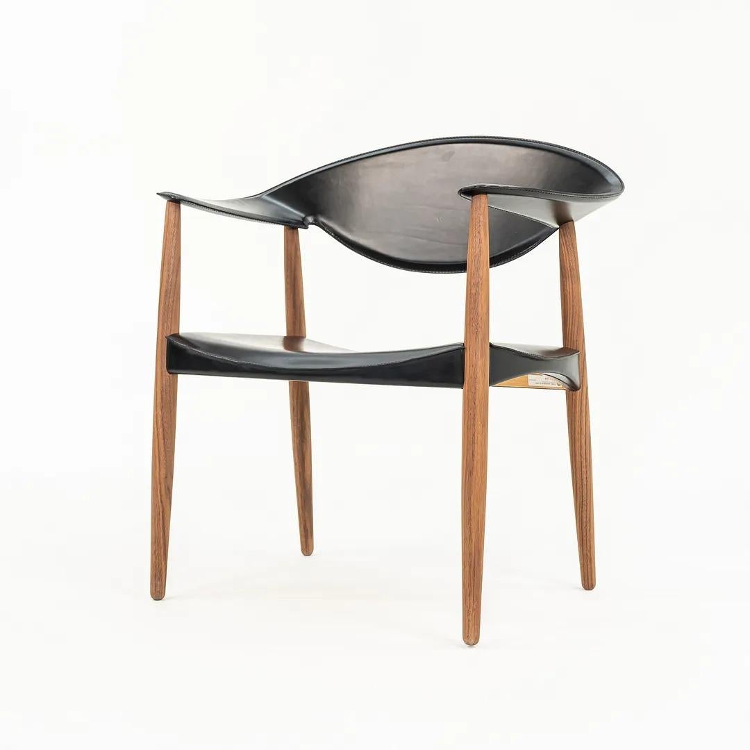 Walnut 2021 Carl Hansen LM92P Metropolitan Chair in Leather by Larsen & Bender Madsen For Sale