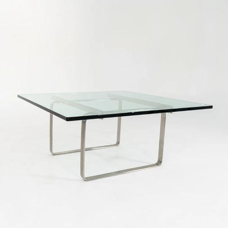 2021 Carl Hansen & Son CH106 Square Coffee Table by Hans Wegner in Glass & Steel In Good Condition For Sale In Philadelphia, PA