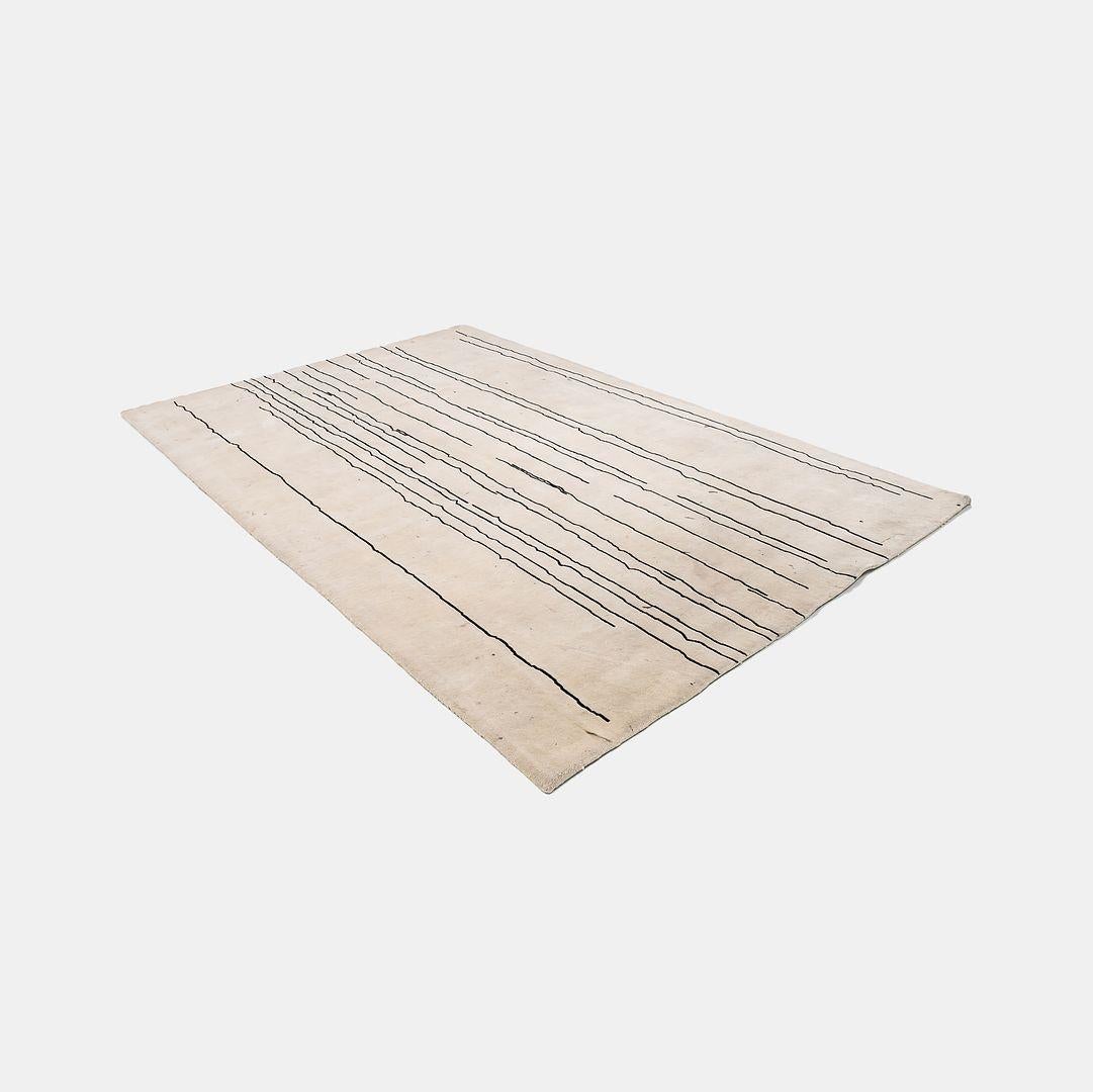 Moderne 2021 Carl Hansen Tapis blanc Woodlines 200x300cm Naja Utzom Popov of Denmark en vente