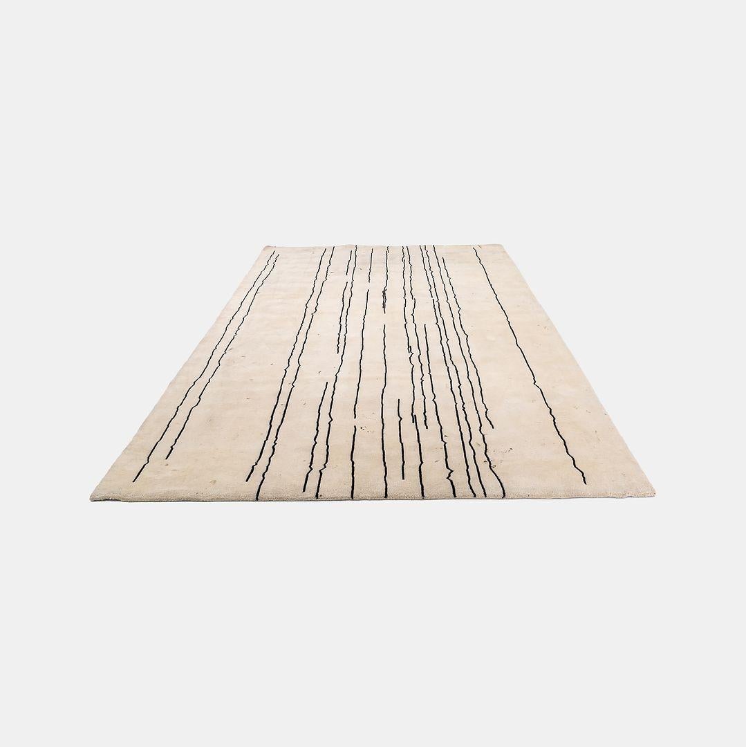 2021 Alfombra Carl Hansen Blanca Woodline 200x300cm Naja Utzom Popov de Dinamarca en Bueno estado para la venta en Philadelphia, PA