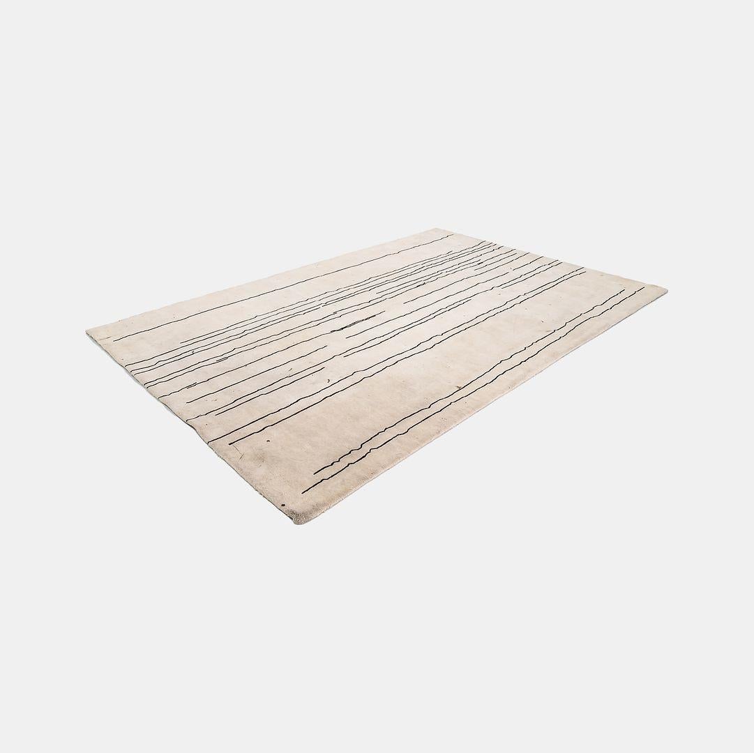 XXIe siècle et contemporain 2021 Carl Hansen Tapis blanc Woodlines 200x300cm Naja Utzom Popov of Denmark en vente