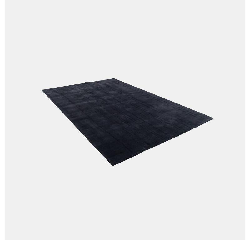 Modern 2021 Carl Hansen Woodlines Area Rug in Black by Naja Utzom Popov 79x118 inches For Sale
