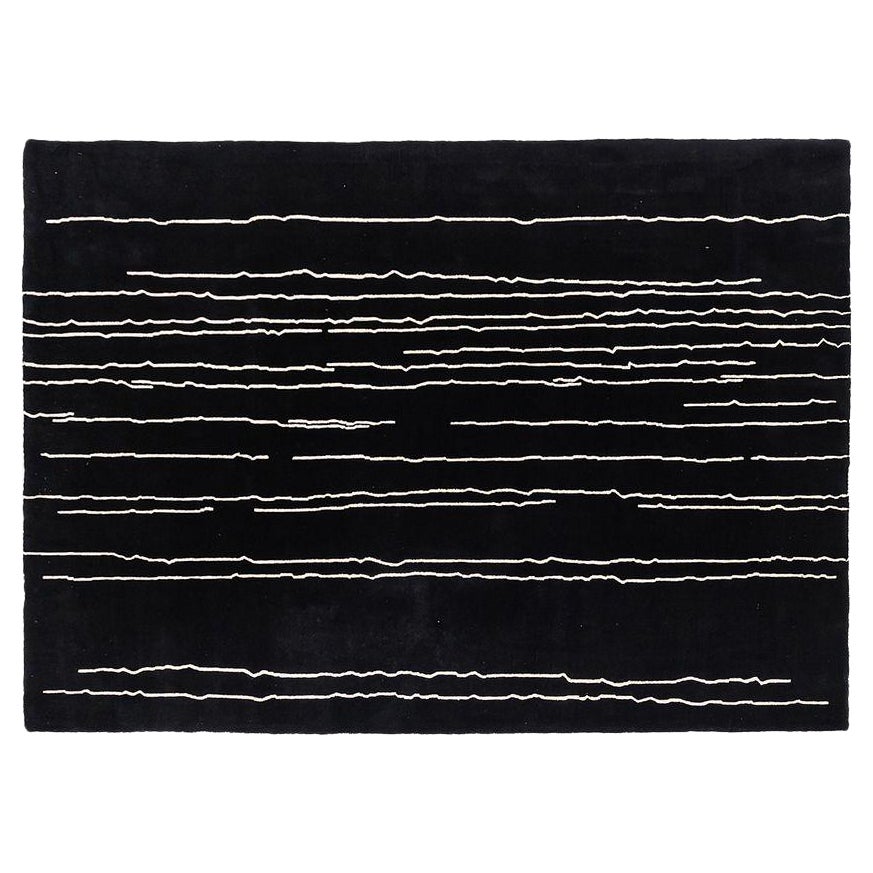 2021 Carl Hansen Woodlines Vorleger in Schwarz & Weiß von Naja Utzom Popov 67x95in