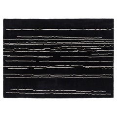 2021 Carl Hansen Woodlines Area Rug in Black & White by Naja Utzom Popov 67x95in