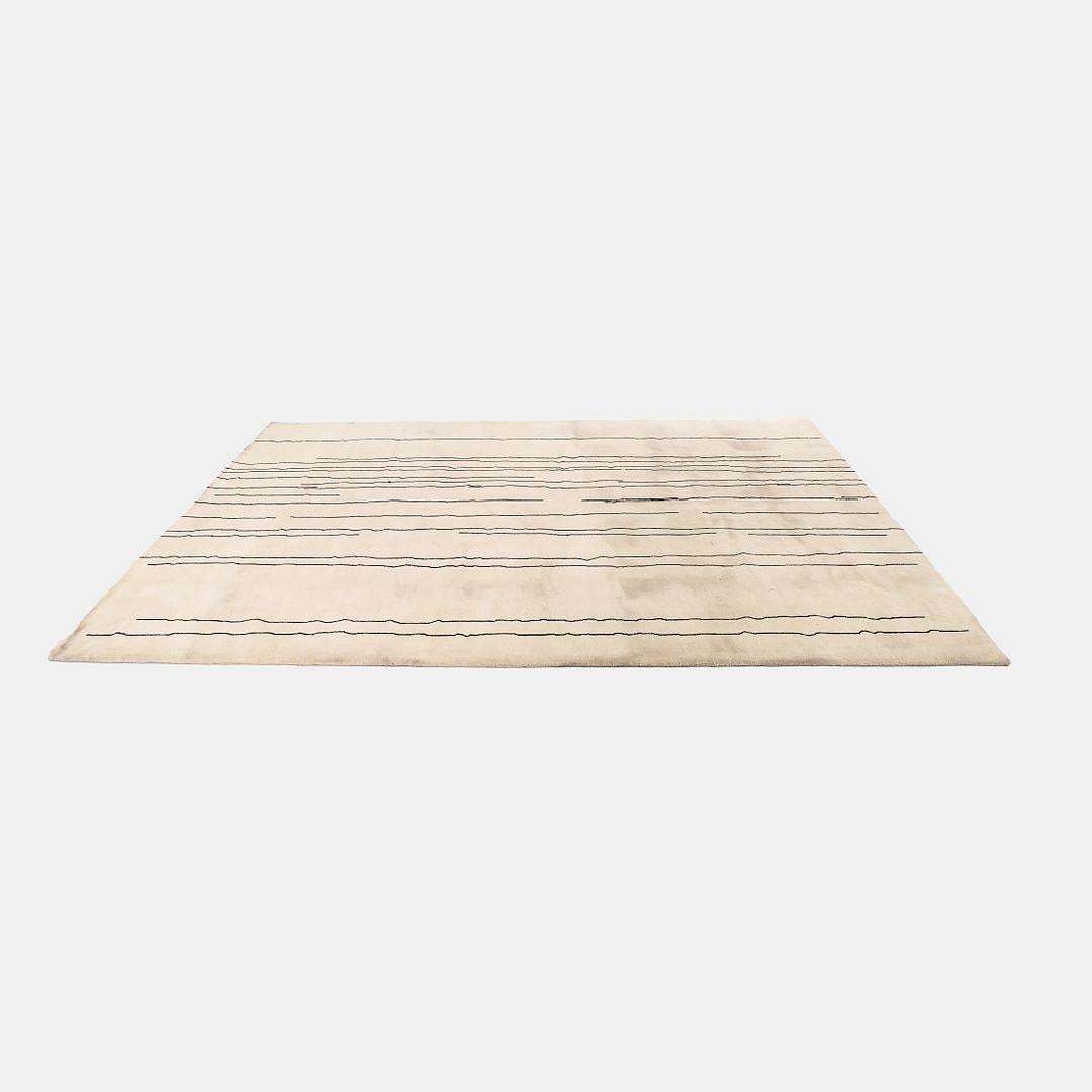 Noué à la main Tapis Woodlines 2021 de Carl Hansen en crème et conçu par Naja Utzom Popov en vente