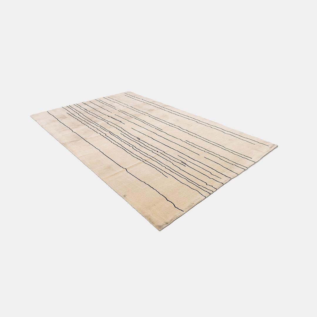 XXIe siècle et contemporain Tapis Woodlines 2021 de Carl Hansen en crème et conçu par Naja Utzom Popov en vente