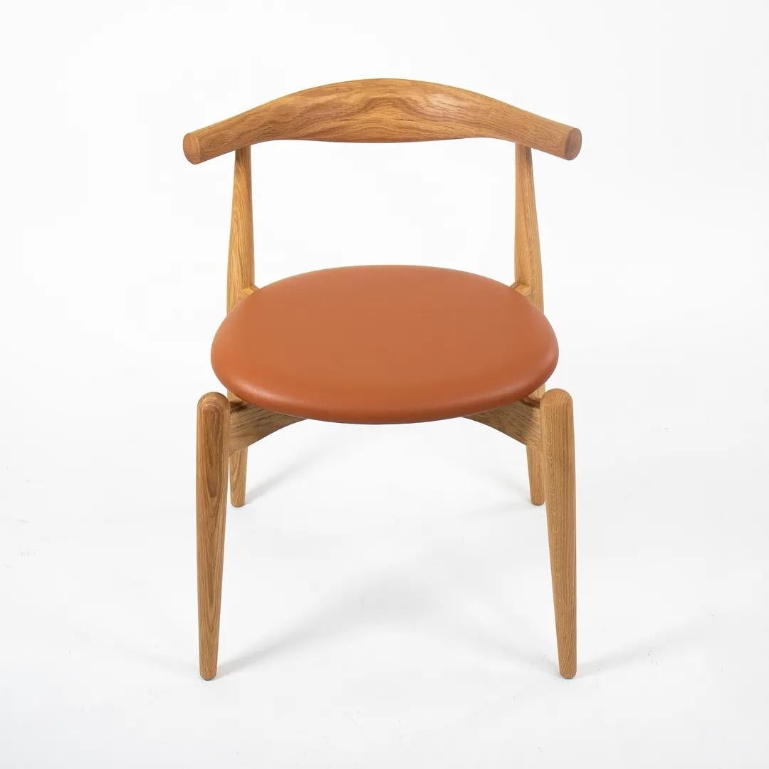 2021 CH20 Elbow Dining Chair by Hans Wegner for Carl Hansen in Oak & Tan Leather For Sale 5