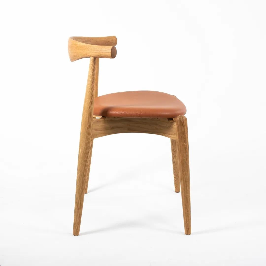 Danish 2021 CH20 Elbow Dining Chair by Hans Wegner for Carl Hansen in Oak & Tan Leather For Sale