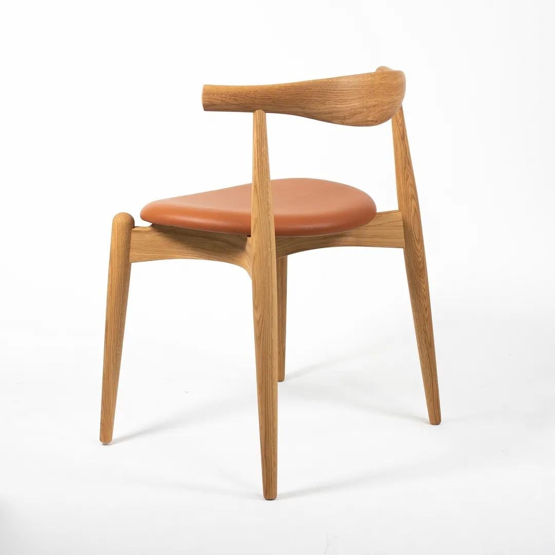 2021 CH20 Elbow Dining Chair by Hans Wegner for Carl Hansen in Oak & Tan Leather For Sale 1