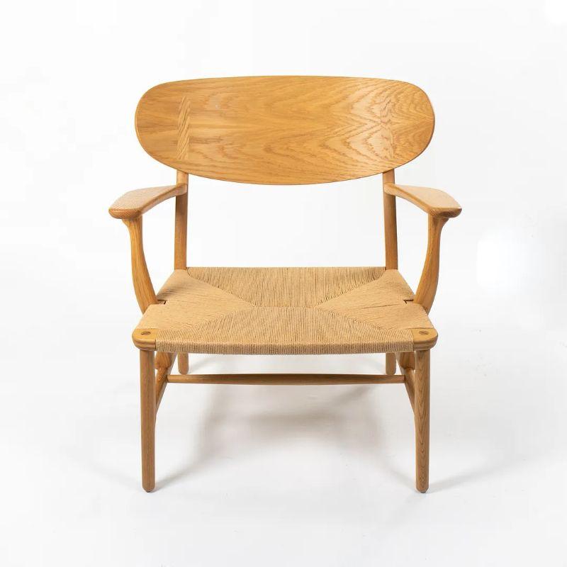 2021 CH22 Lounge Chair by Hans Wegner for Carl Hansen in Oak Natural w/ Cord 4