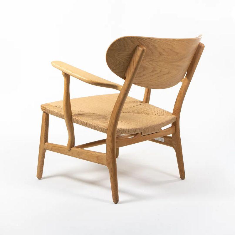 Scandinavian Modern 2021 CH22 Lounge Chair by Hans Wegner for Carl Hansen in Oak Natural w/ Cord